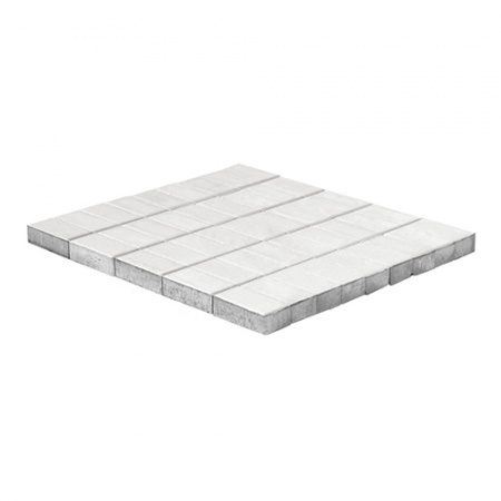 Тротуарная плитка Braer Прямоугольник Белый, h=40