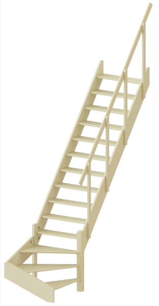 Лестница ЛС-14м без подступенков П бук (с поручнем)
