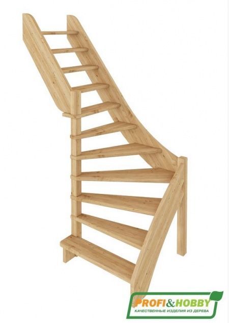 Лестница ЛС-92м без подступенков Л сосна