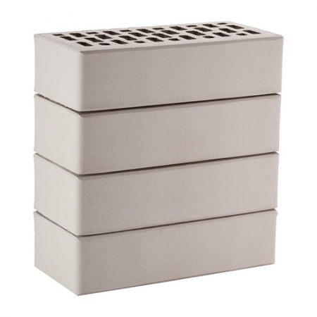 Кирпич ЛСР лицевой керамический пустотелый 1НФ светло-серый гладкий