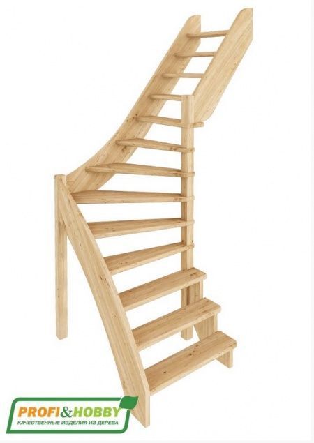 Лестница ЛС-92м/3 без подступенков П сосна
